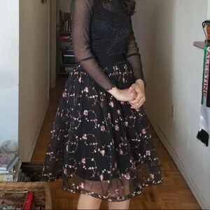 F21 Floral Tulle Skirt